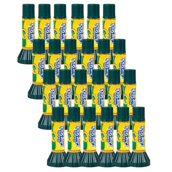 Glue Stick, .88 oz, Washable, Blue, PK24
